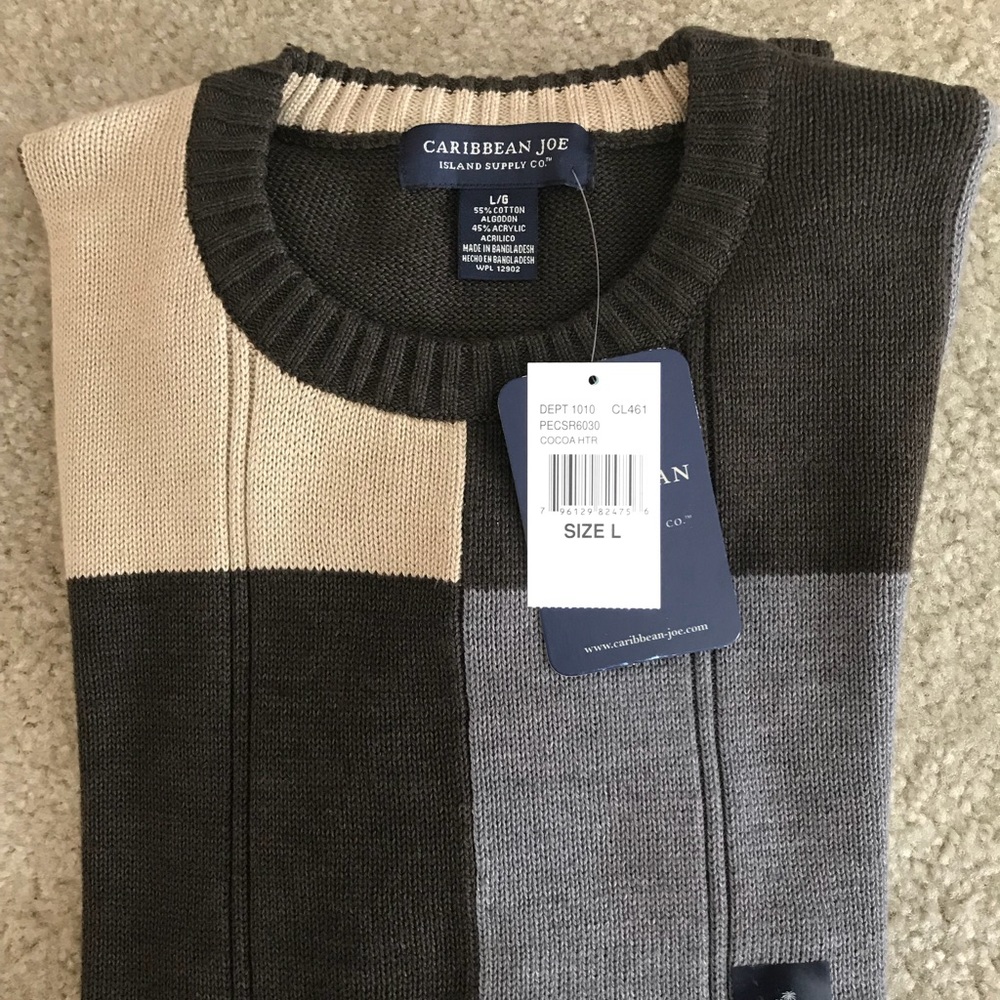 Caribbean Joe - Brown Block Plaid, Mens Large